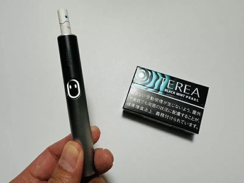 terea黑冰薄荷爆珠吸抽過程
